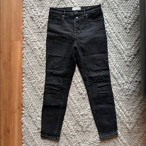 Everlane Authentic Stretch High Rise Skinny Jeans 29 Ankle — Button Fly